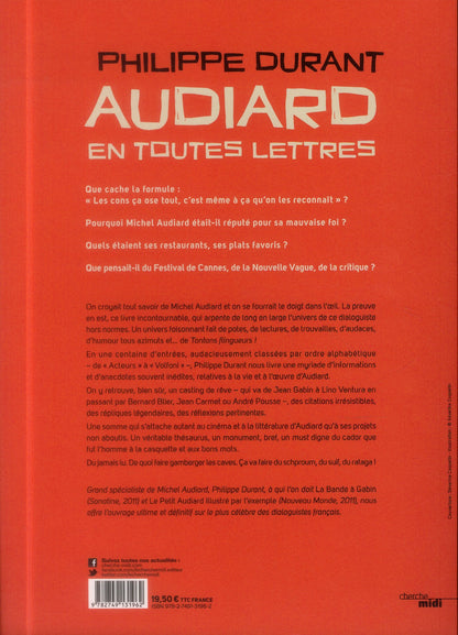 Back cover of Audiard en toutes lettres