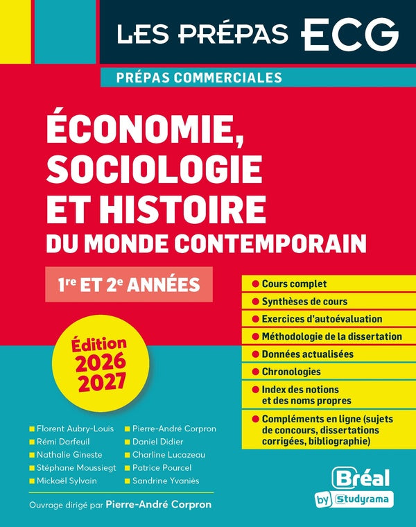 Front cover of Économie, sociologie, histoire du monde contemporain 2026-2027 : 1re et 2e années