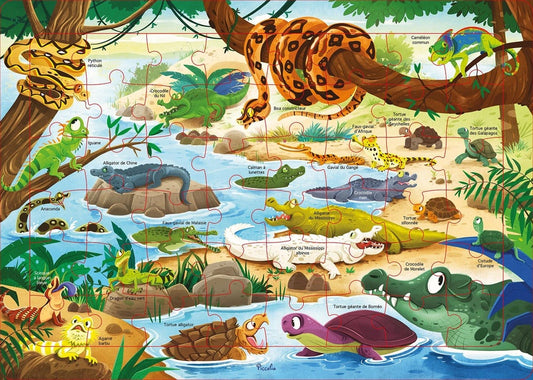 Front cover of Les reptiles : Puzzle