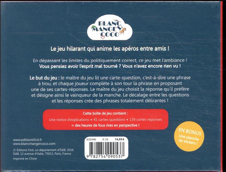 Back cover of Blanc, manger, coco
