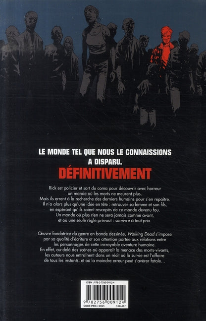Back cover of Walking Dead Tome 1 : passé décomposé                     (réservé à un public averti)