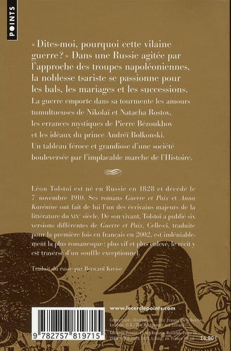 Back cover of La guerre et la paix
