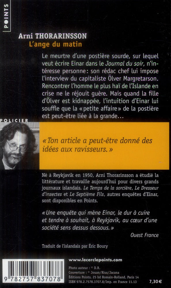 Back cover of L'ange du matin