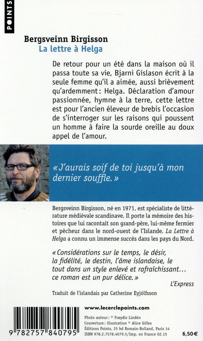 Back cover of La lettre à Helga