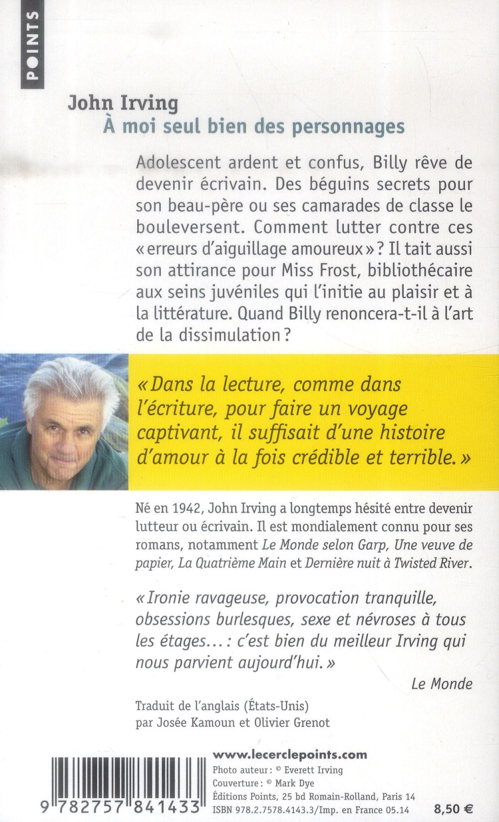 Back cover of à moi seul bien des personnages