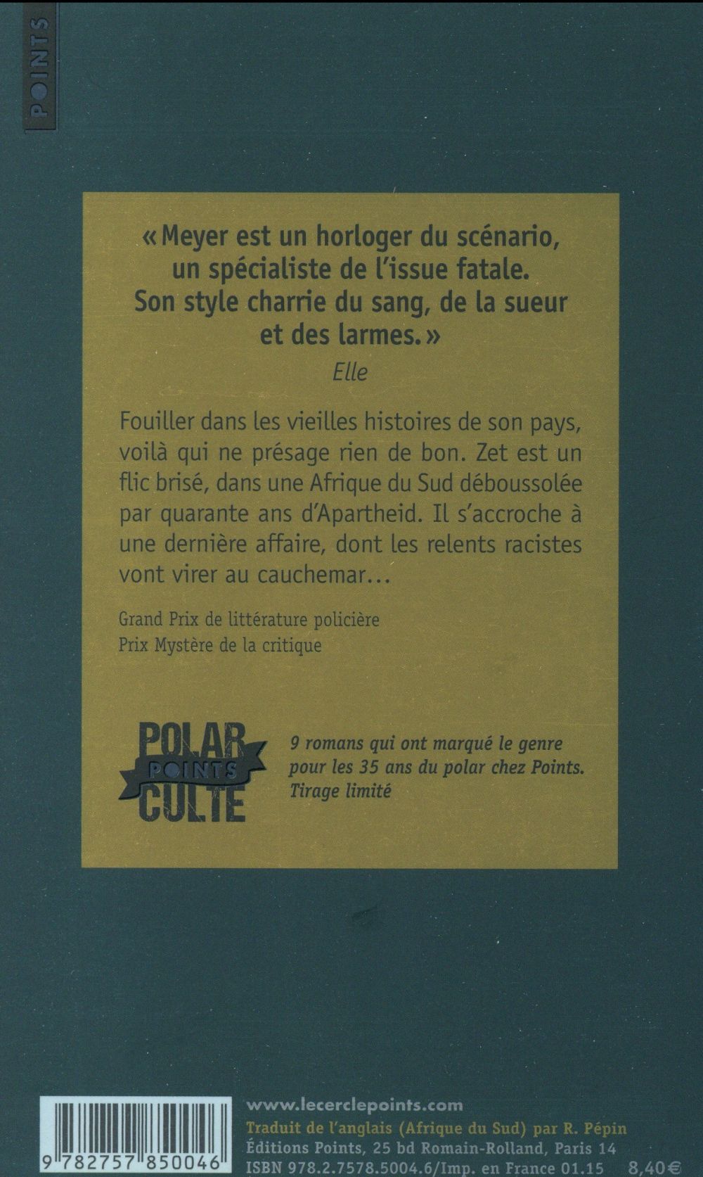 Back cover of Les soldats de l'aube