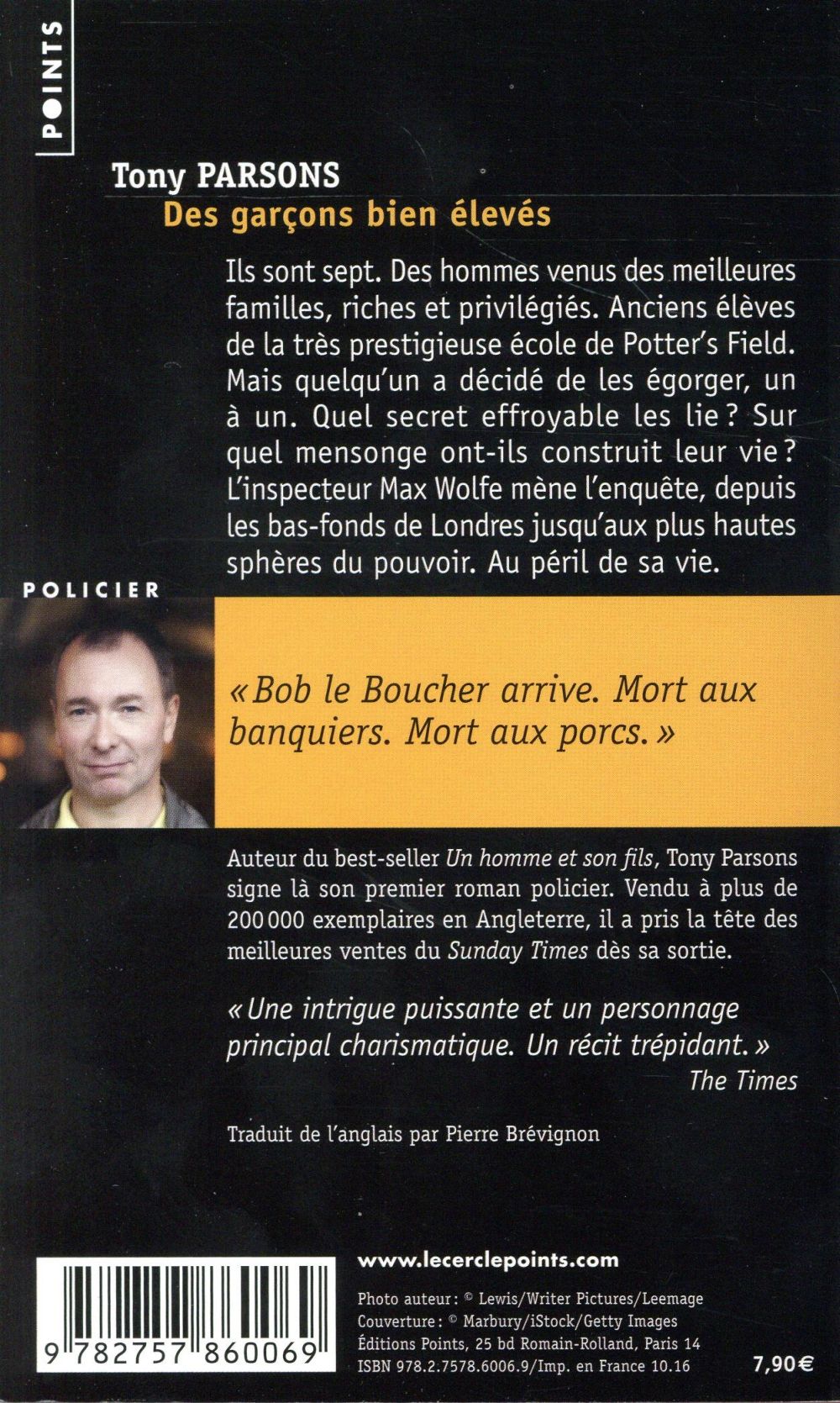 Back cover of Des garçons bien élevés