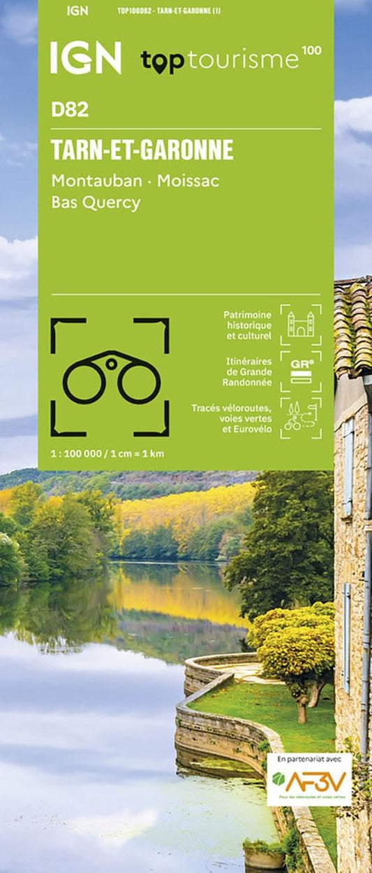 Front cover of TOP100D82 : Tarn-et-Garonne ; Montauban, Moissac, Bas Quercy                     (Échelle 1/100 000)