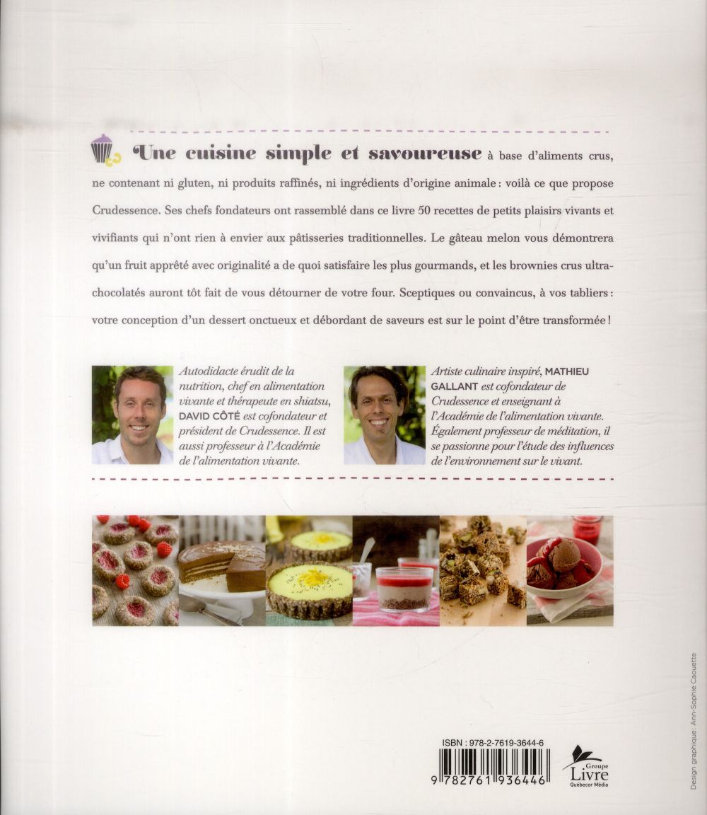 Back cover of Les desserts de crudessence