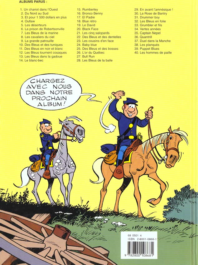 Back cover of Les Tuniques Bleues Tome 11 : des bleus en noir et blanc