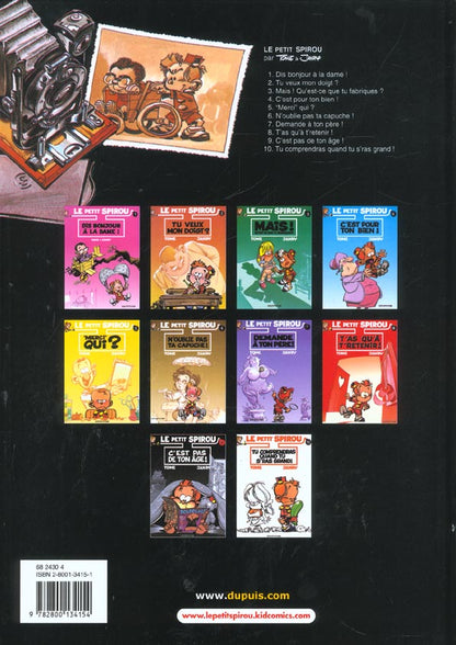 Back cover of Le Petit Spirou Tome 5 : "merci" qui ?