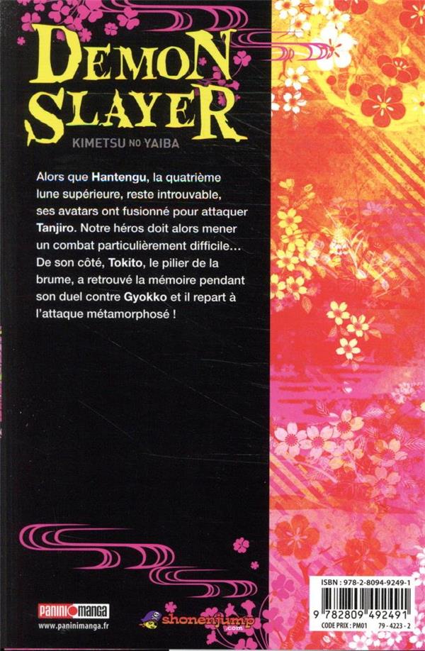 Back cover of Demon slayer Tome 14