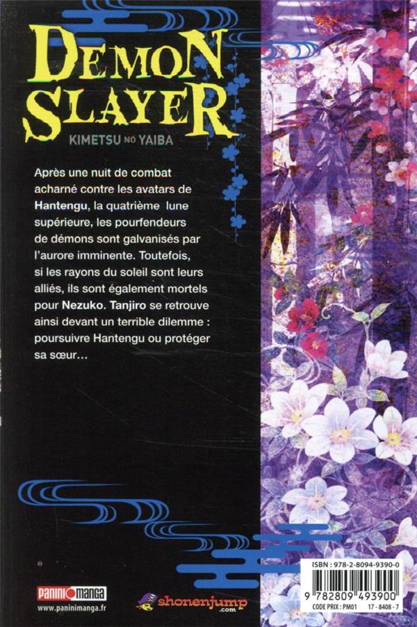 Back cover of Demon slayer Tome 15