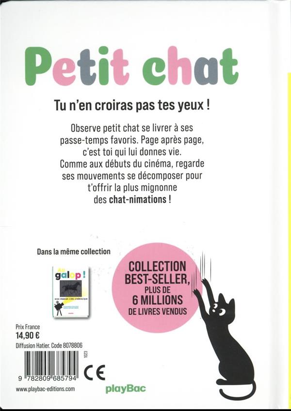 Back cover of Petit chat : mon premier livre cinémagique