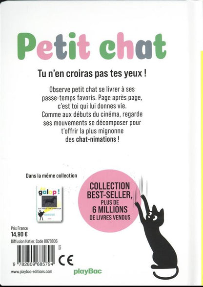Back cover of Petit chat : mon premier livre cinémagique