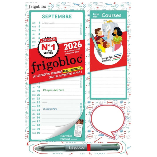 Front cover of Mini Frigobloc Mensuel à chacun sa couleur ! (édition 2026)                     (De septembre 2025 à décembre 2026)