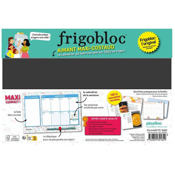 Back cover of Mini Frigobloc Hebdomadaire à chacun sa couleur ! (édition 2026)                     (De septembre 2025 à décembre 2026)