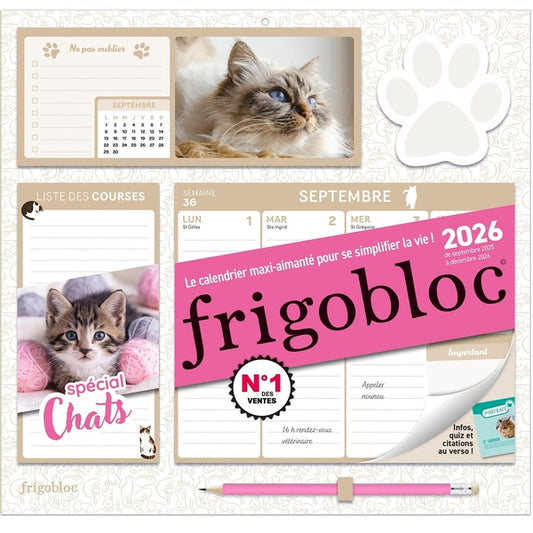 Front cover of Frigobloc Hebdomadaire : Chats (édition 2026)                     (De septembre 2025 à décembre 2026)
