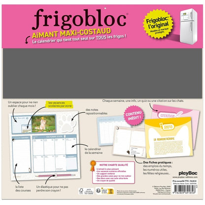 Back cover of Frigobloc Hebdomadaire : Chats (édition 2026)                     (De septembre 2025 à décembre 2026)