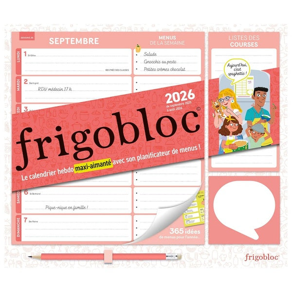 Front cover of Frigobloc Hebdomadaire avec son planificateur de menus (édition 2026)                     (De septembre 2025 à décembre 2026)
