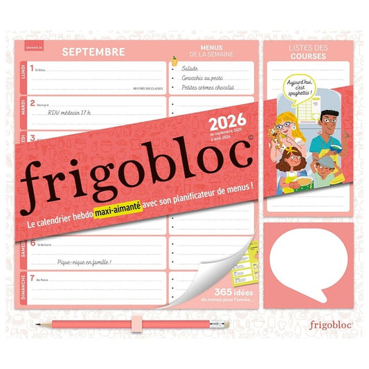 Front cover of Frigobloc Hebdomadaire avec son planificateur de menus (édition 2026)                     (De septembre 2025 à décembre 2026)