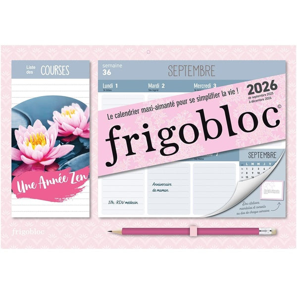 Front cover of Mini Frigobloc Hebdomadaire : Une Année Zen (édition 2026)                     (De septembre 2025 à décembre 2026)