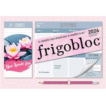 Front cover of Mini Frigobloc Hebdomadaire : Une Année Zen (édition 2026)                     (De septembre 2025 à décembre 2026)