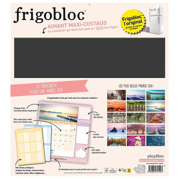 Back cover of Frigobloc Mensuel : Zen (édition 2026)                     (De septembre 2025 à décembre 2026)