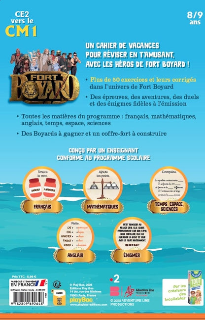 Back cover of Les incollables : Cahier de vacances : Fort Boyard ; CE2 vers CM1 (édition 2025)