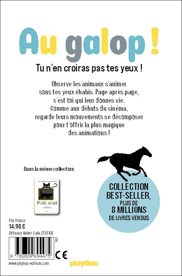 Back cover of Au galop ! Mon premier livre cinémagique