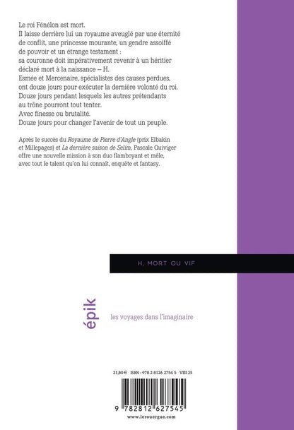 Back cover of H, mort ou vif