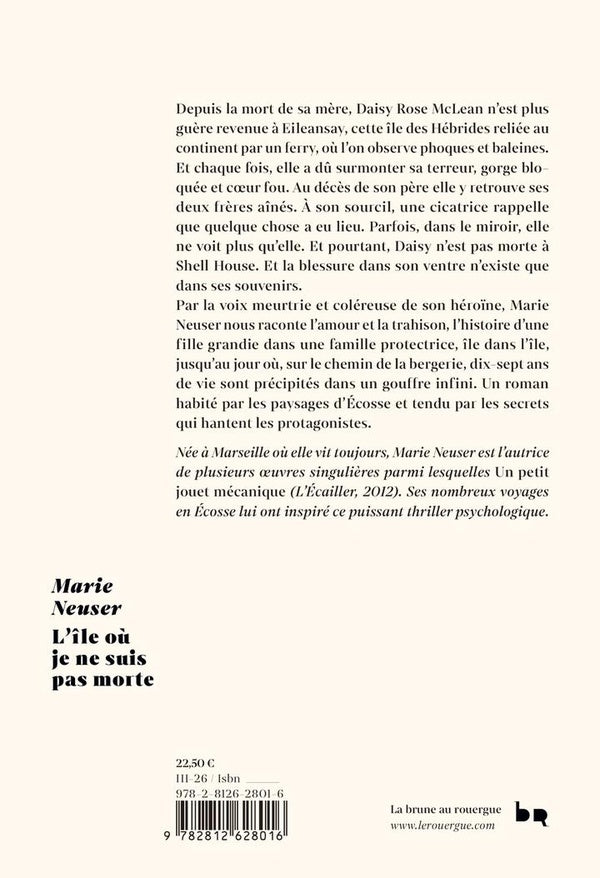 Back cover of L'île où je ne suis pas morte