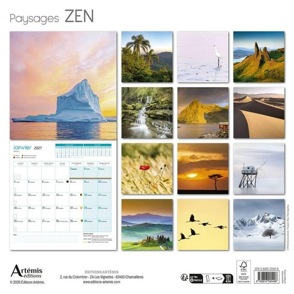 Back cover of Calendrier Paysages zen (édition 2027)