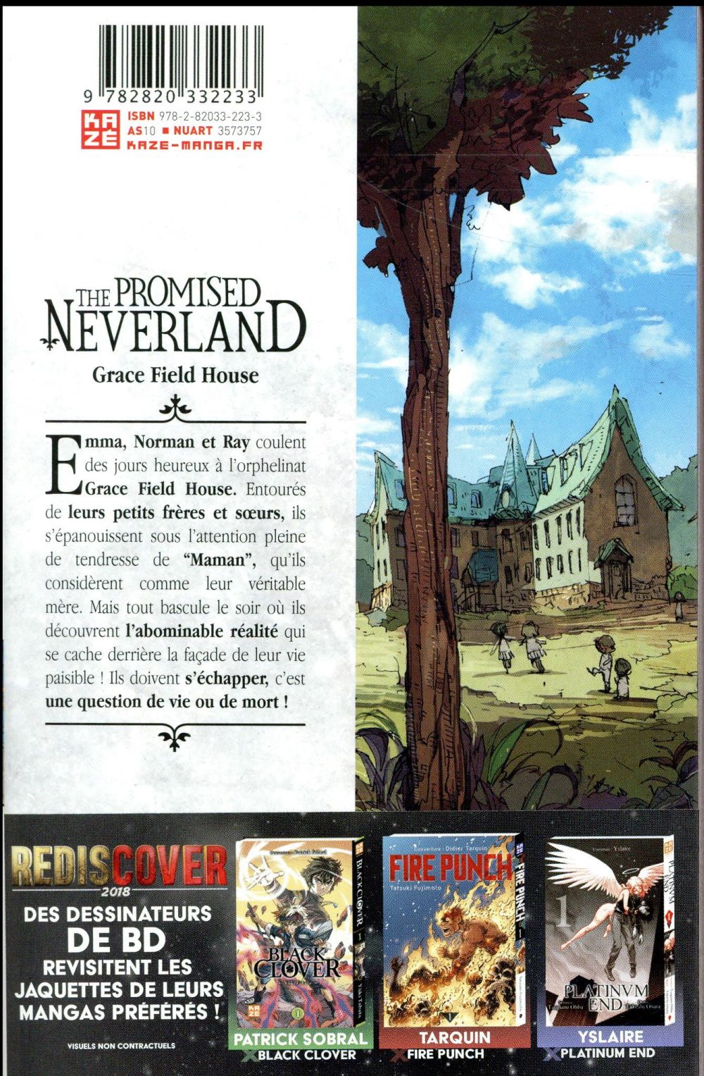 Back cover of The promised Neverland Tome 1