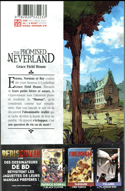 Back cover of The promised Neverland Tome 1