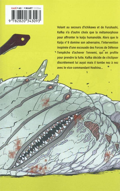 Back cover of Kaiju n°8 Tome 3