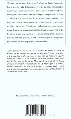Back cover of Tintinou, paysan
