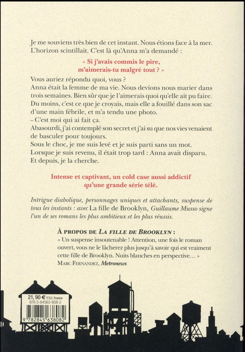 Back cover of La fille de Brooklyn