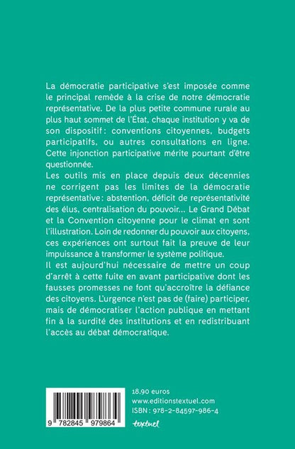 Back cover of Pour en finir avec la démocratie participative