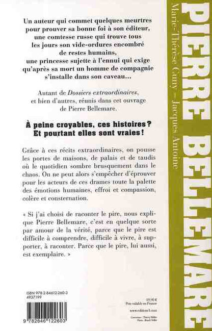 Back cover of Les dossiers extraordinaires Tome 3                     (IMPRESSION A LA DEMANDE)