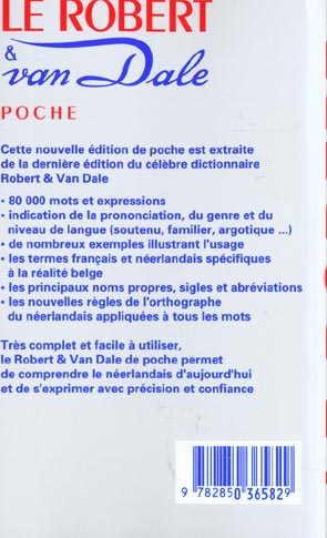 Back cover of Robert et van dale poche