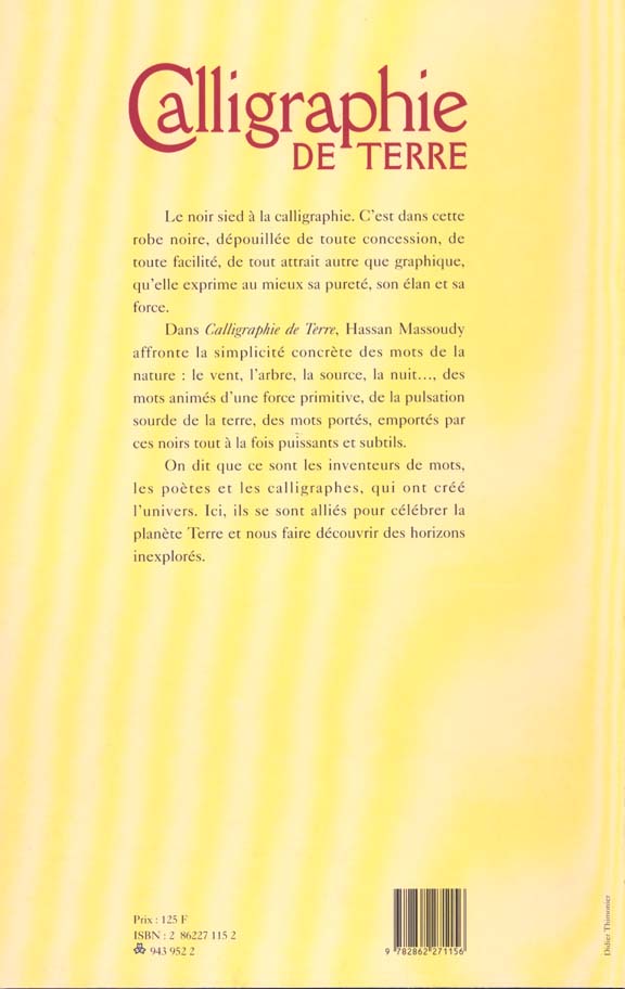 Back cover of Calligraphies de terre