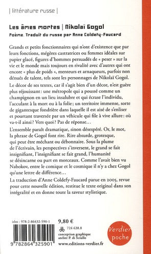 Back cover of Les âmes mortes