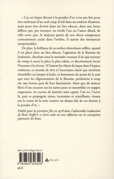 Back cover of Éloge de l'ombre