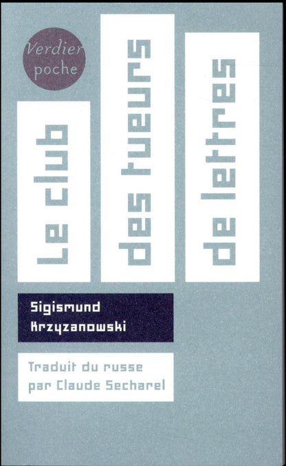 Front cover of Le club des tueurs de lettres