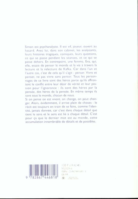 Back cover of Le psychanalyste