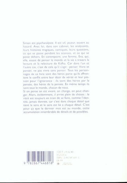Back cover of Le psychanalyste