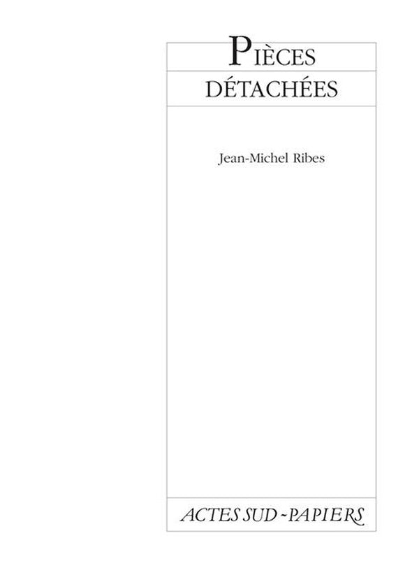 Front cover of Pièces détachées