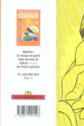 Back cover of Détective Conan Tome 6