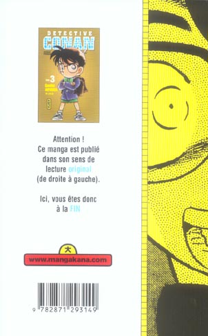 Back cover of Détective Conan Tome 3